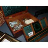 Costume jewellery and leather box
