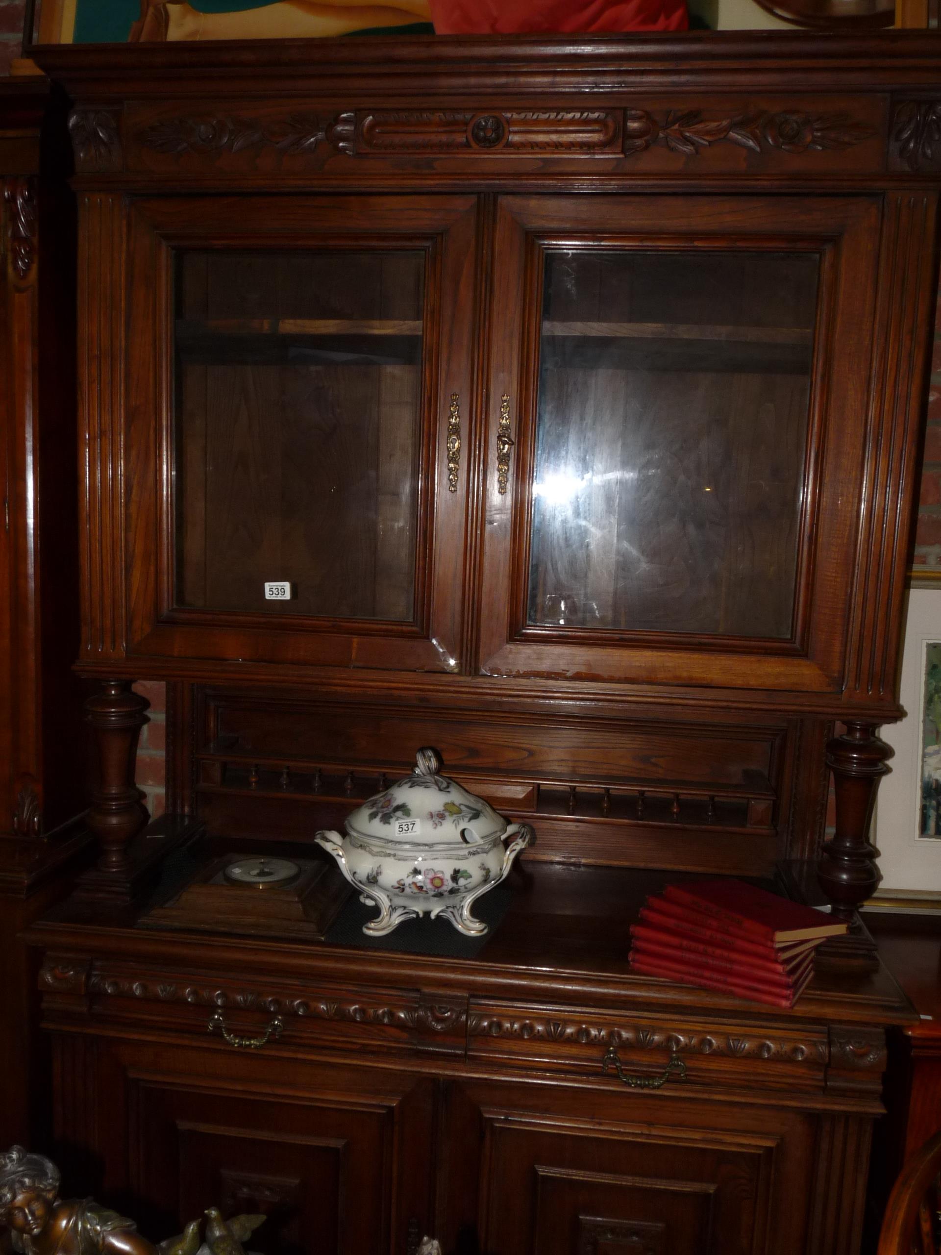 Continental oak bookcase