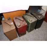 Set of four Shell oil/petrol cans