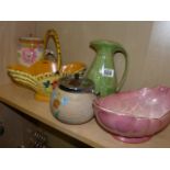 Various pottery jugs and vases inl Maling and Burleigh