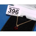 9ct gold faceted garnet chain