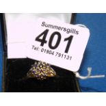 14ct gold sapphire ring (3.7g)