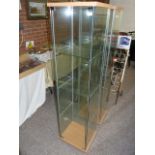 Glass display cabinet 5ft 4" high