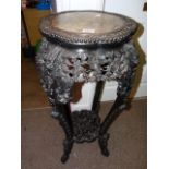 Antique carved plant stand 95cm ht