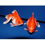 Pair of rare Noritake goldfish ornaments