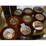 Collection of nine antique pot lids