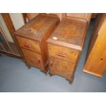 2 walnut bedside cabinets