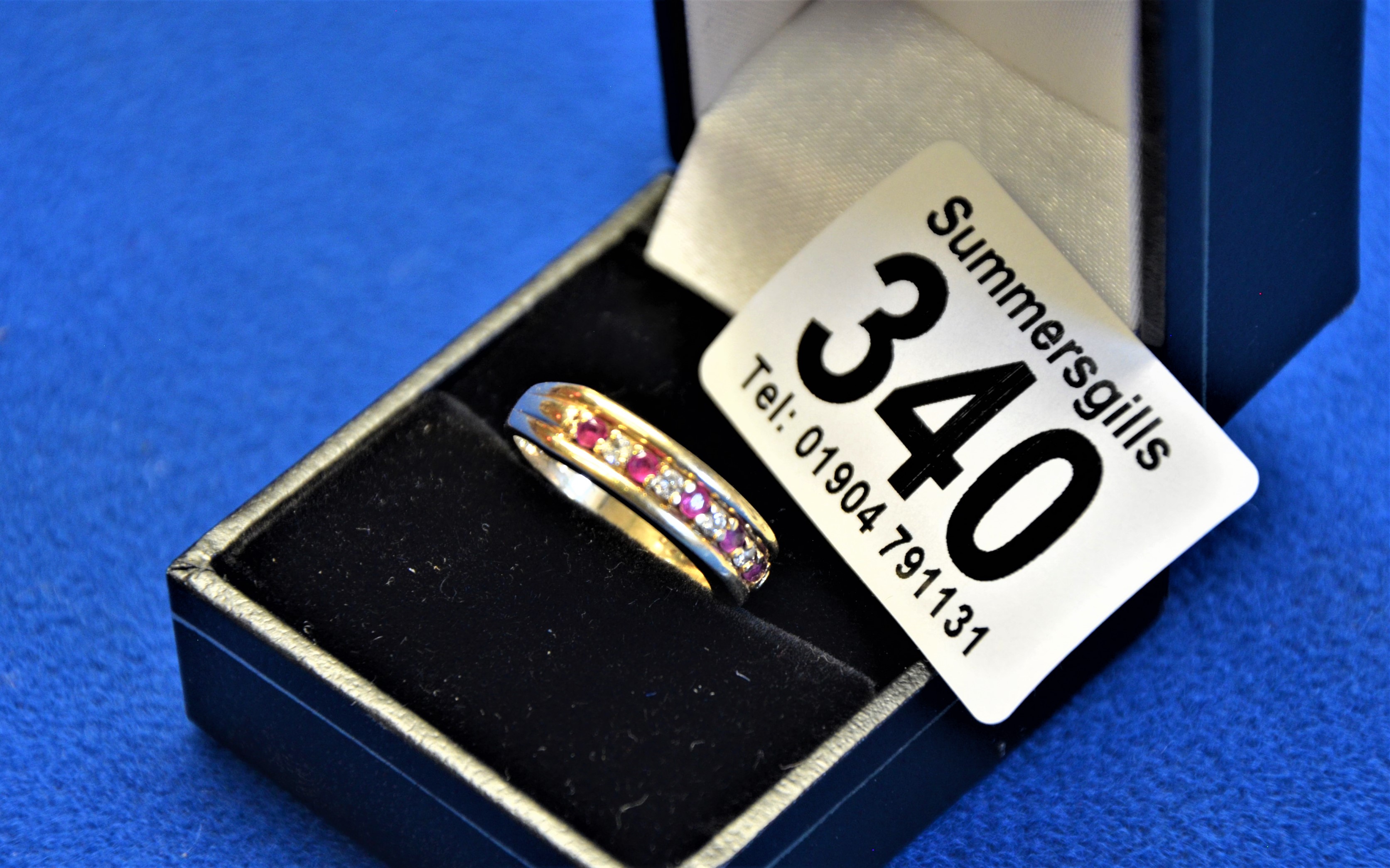 Gold, diamond and ruby ring size 0