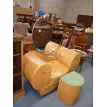 Birds eye maple deco dressing table and stool