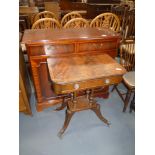 Repro Mahogany side table and cupboard