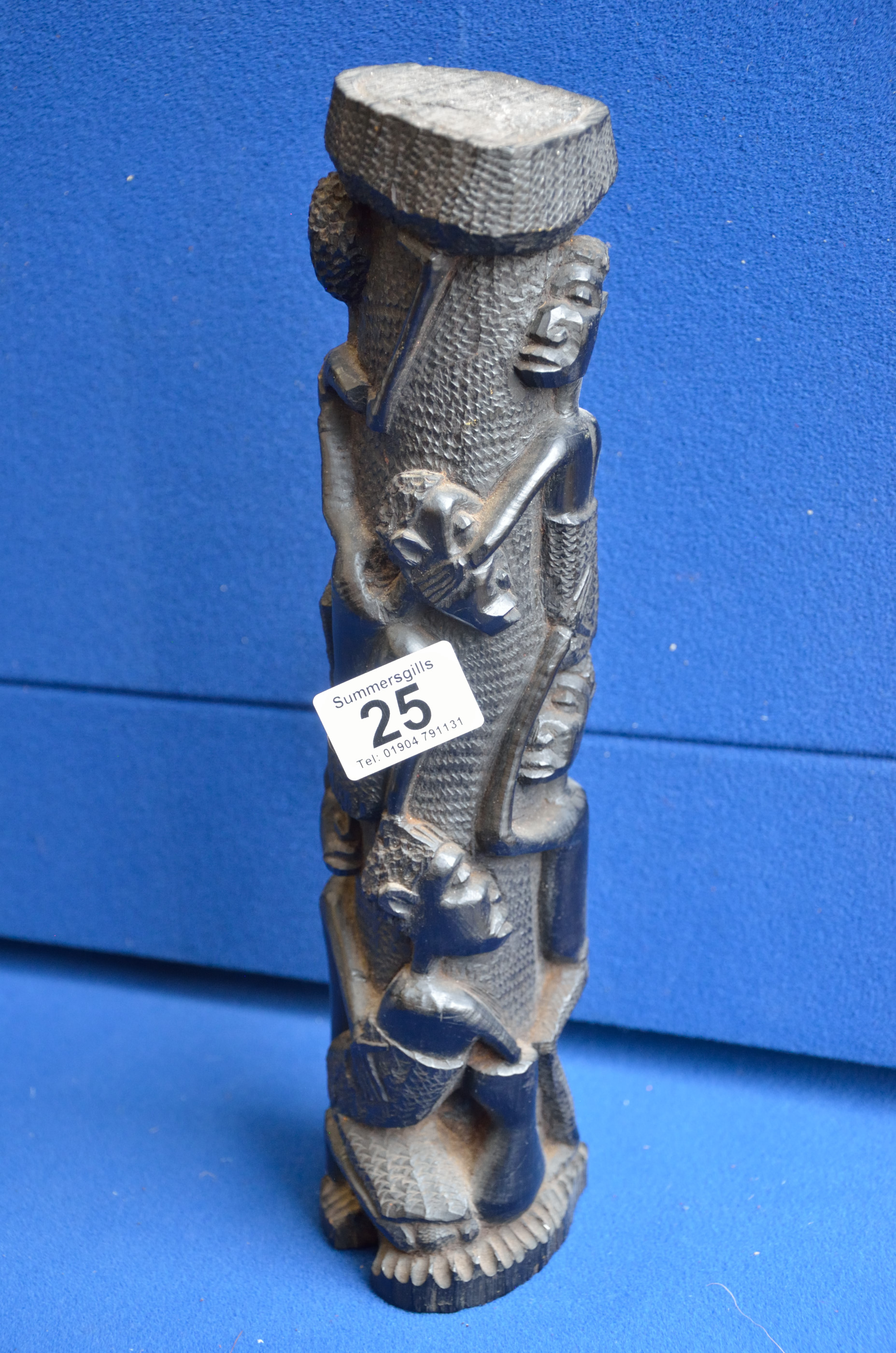 33cm African Makonde Carved ladder block