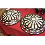 Pair of Tiffany style uplighting ceiling shades
