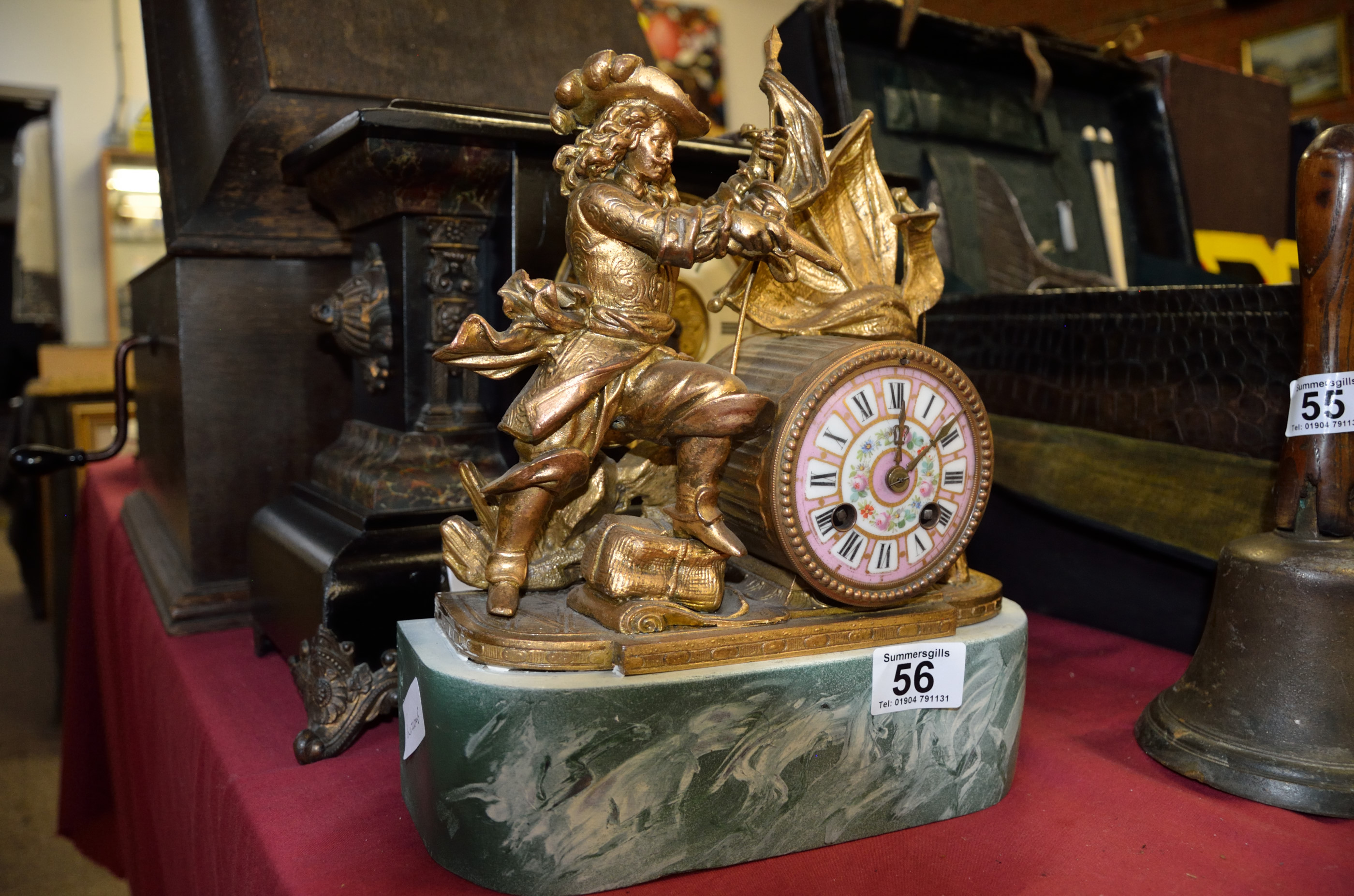 Swashbuckling scene mantle clock