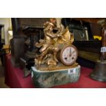 Swashbuckling scene mantle clock