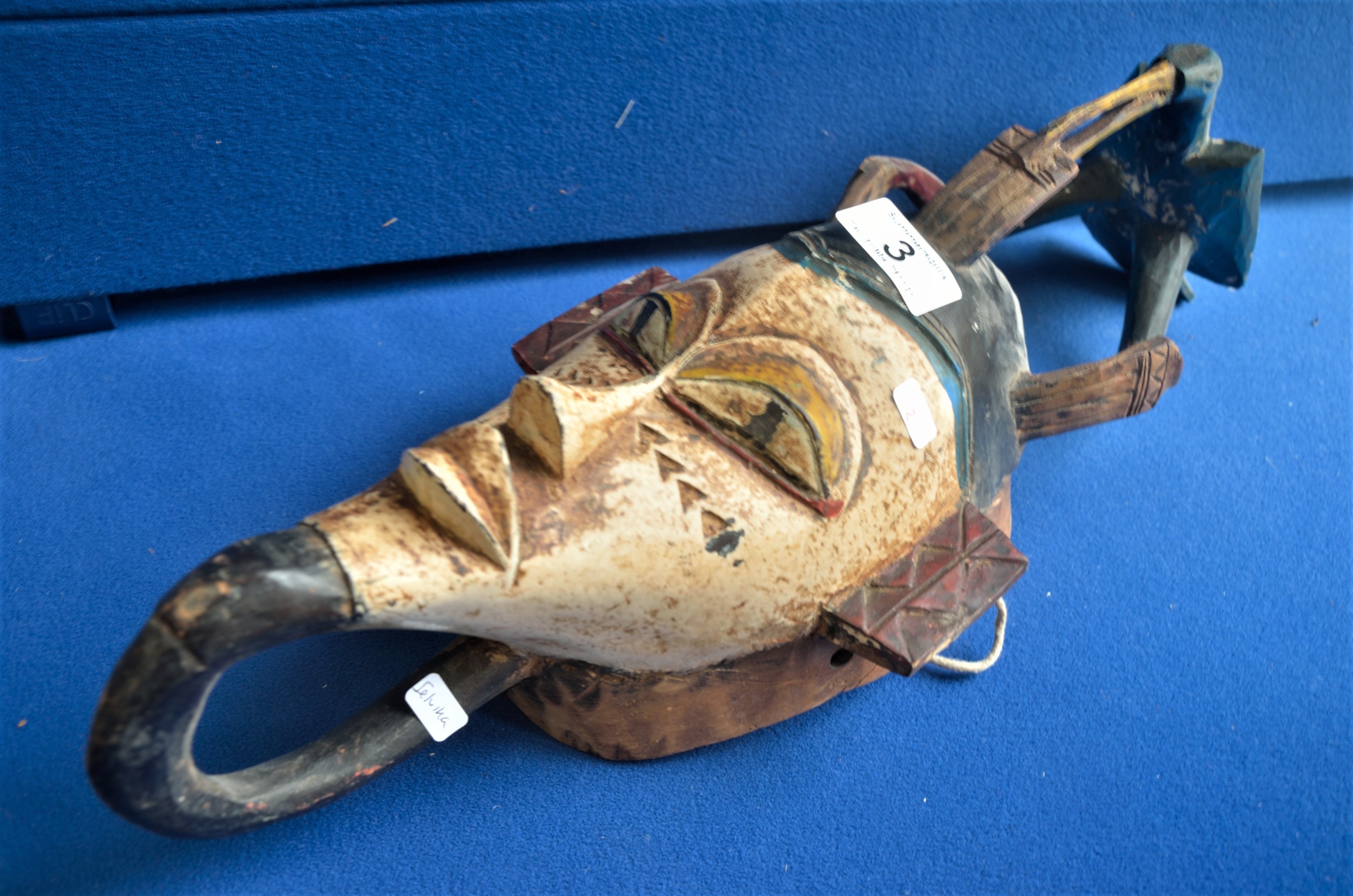 A 45cm White Kalolin African (Gabon) fang tribal mask