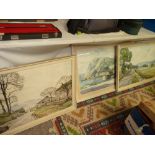 3 x Walter Horswell watercolour pictures