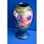 Moorcroft green anemone vase 23cm height (A/F)