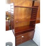 Mahogany repro display shelves with drawers below