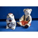 Royal Crown Derby Shona bear and mouse paperweights