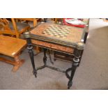 Victorian Ebonised and Marquetry games table
