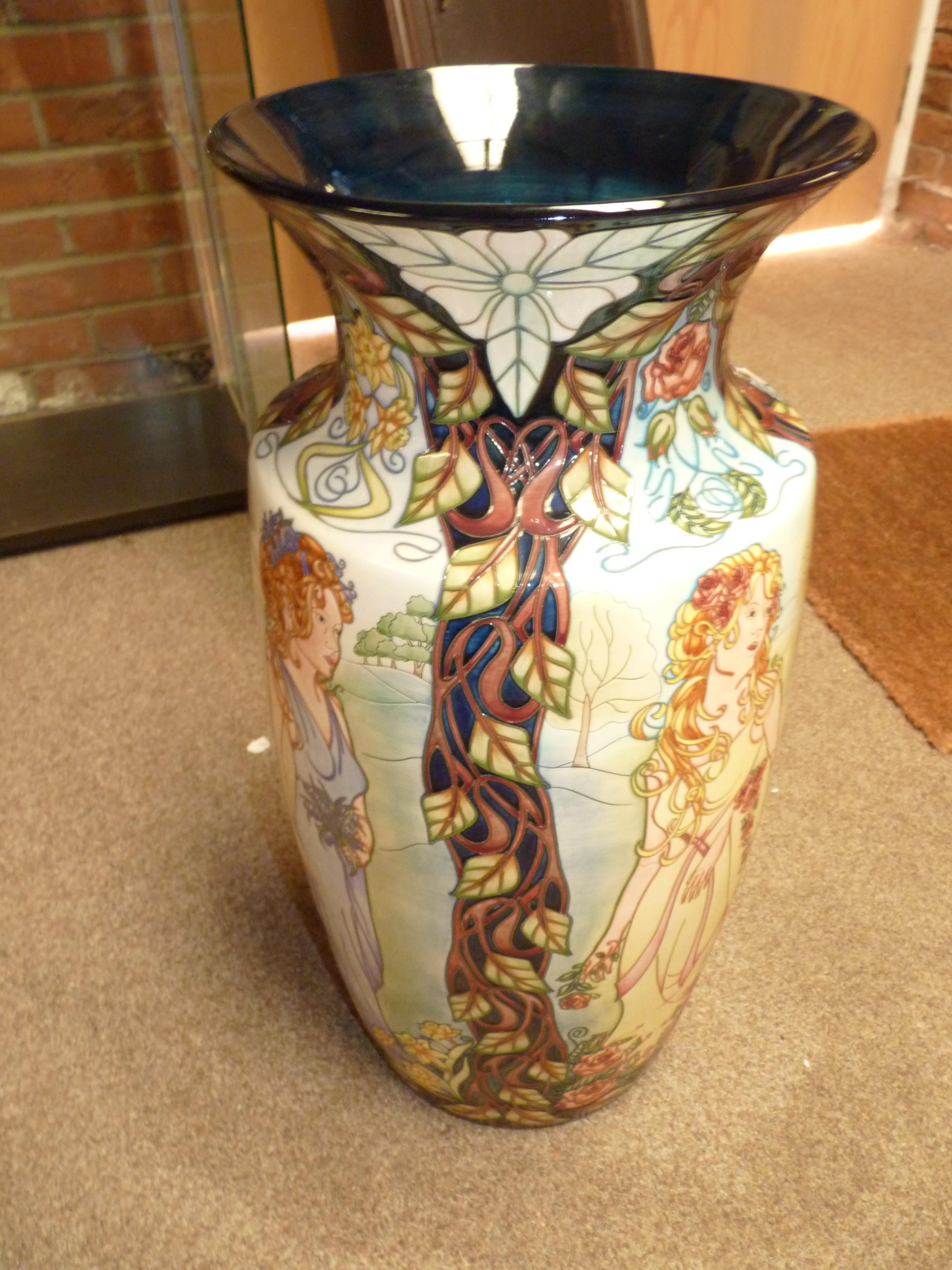 Large 65cm Moorcroft 'Belle femmes' / four seasons vase in excellent condition - Image 4 of 9
