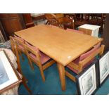 Oak dining table and chairs