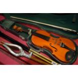 Vintage cased violin and bow
