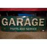 Garage parts and service' enamel sign 91cm x 30cm