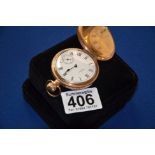 Gold plated Waltham pocket watch serial number 939110