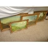 4 Pictures in attractive gilt frames