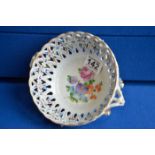 Dresden lattice and floral pattern bowl