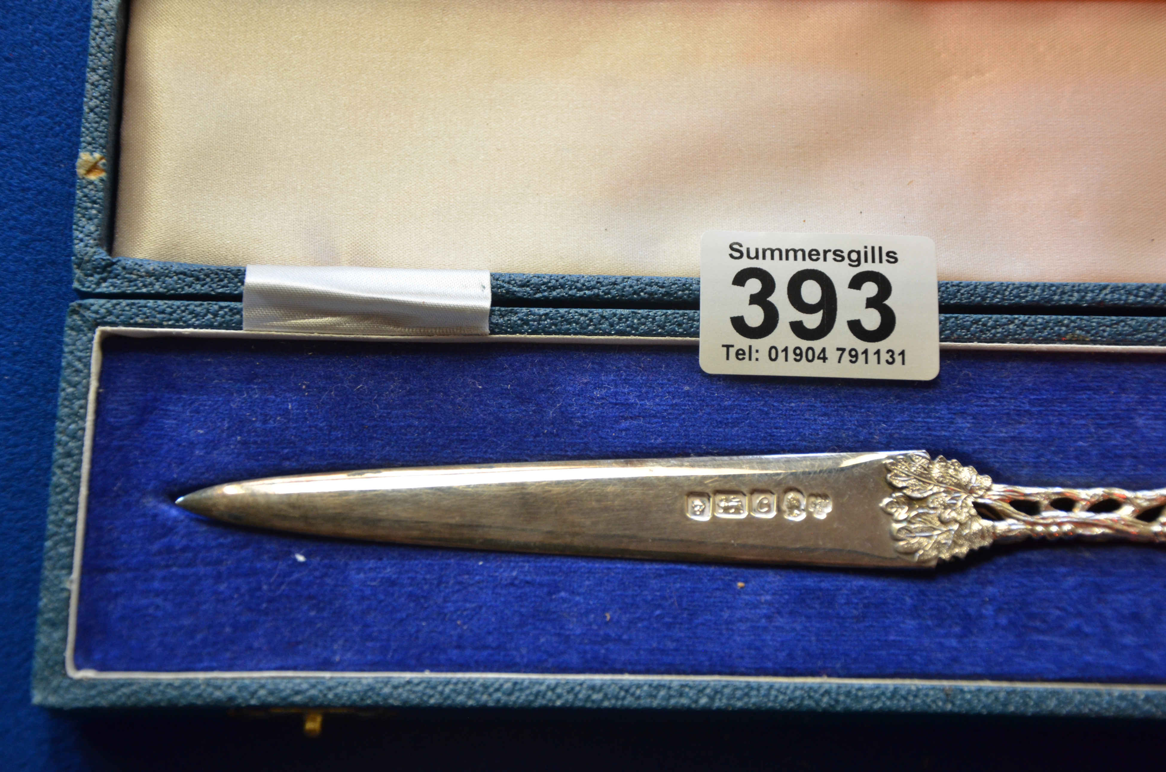 Birmingham Silver letter opener