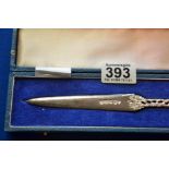 Birmingham Silver letter opener