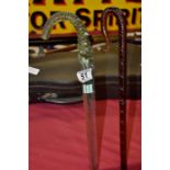 Pair of glass walking canes 114cm height