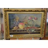 1913 table fruit oil on canvas by E Frankland