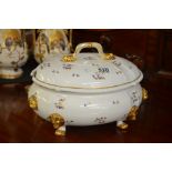 Large Edwardian Crown Derby floral and gilt tureen