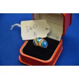 14k Diamond and opal ring