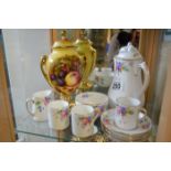 Aynsley Orchard Gold Urn and Tuscan floral coffee set