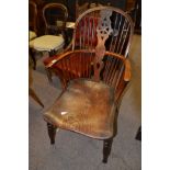Rare Yew Wood Windsor Chair with extra large seat