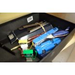 Box of Waterman pens and Parker etc & various die-cast