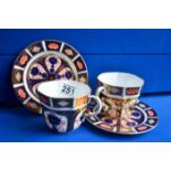 Royal Crown Derby Pairs of Imari 1128 cups and saucers