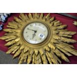 Smiths sectric sunburst wall clock