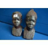 Pair of African tribal busts