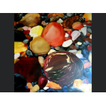 Rock and Pebble oil 2012 by Jennifer Blenkinsopp prolific artist born 17 June 1946