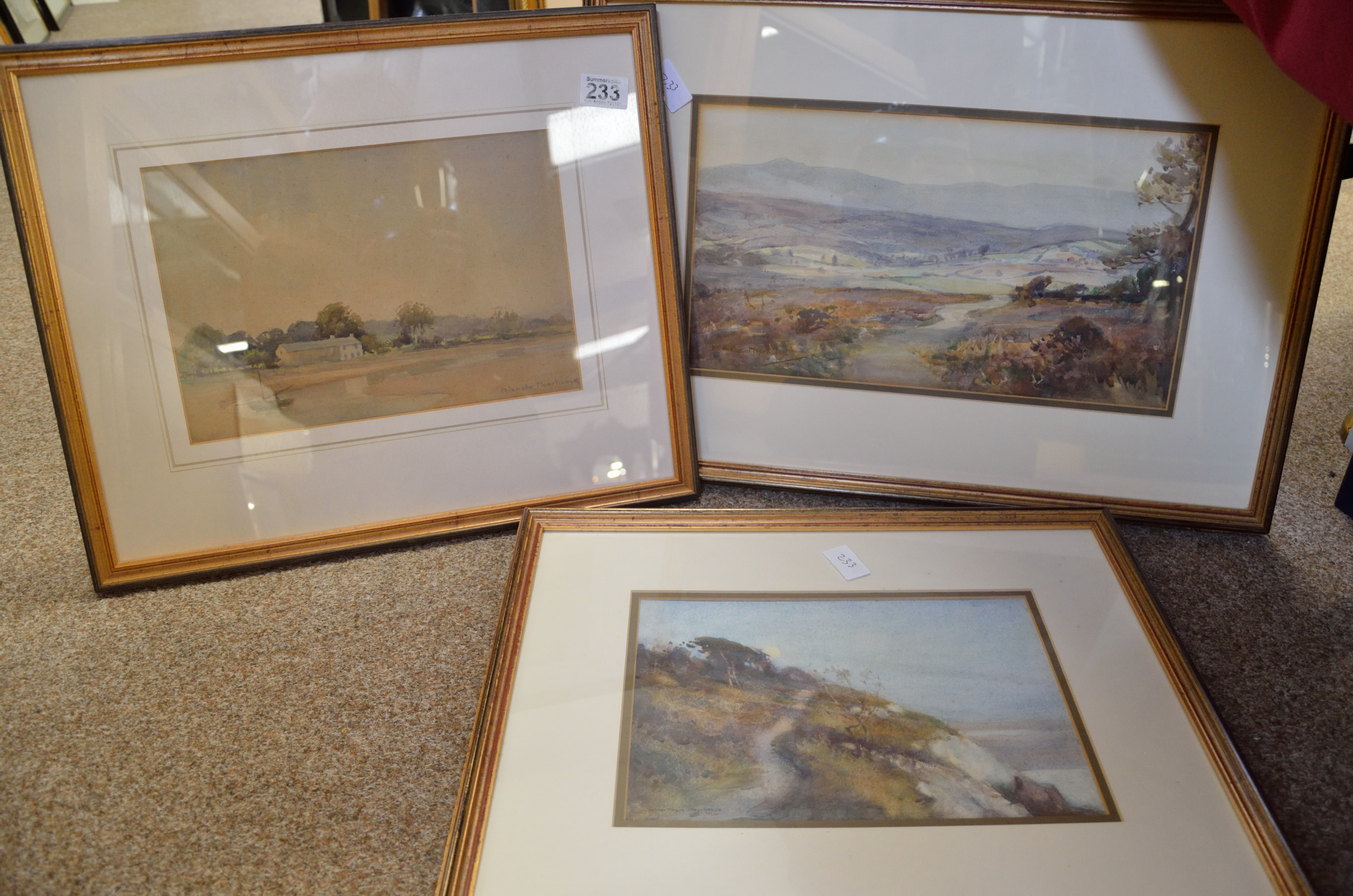 Trio of 1920s and 30s Blanche Moorhouse Watercolours