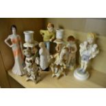 Collection of porcelain figures incl Coalport and Worcester