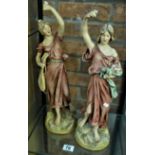 Pair of Royal Dux Bohemia '1698 & 1699' figures 48cm