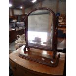 Victorian mahogany toilet mirror