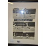 Signed 1950s penalty practice print by Leeds United's John Charles