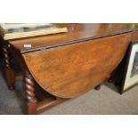 Antique oak drop leaf dining table